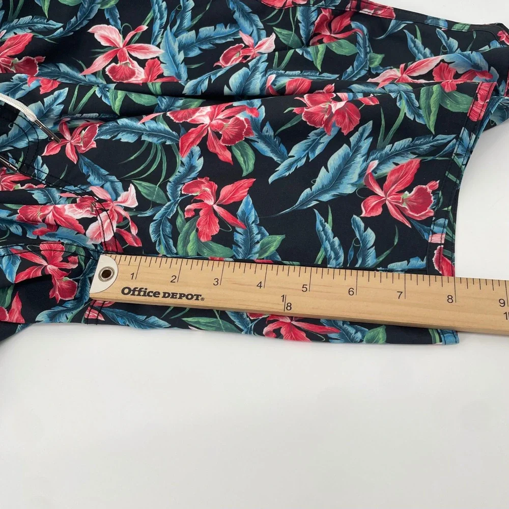 Fair Harbor Swim Trunks Mens XL Black‎ Pink Floral Tropical BreezeKnit Shorts